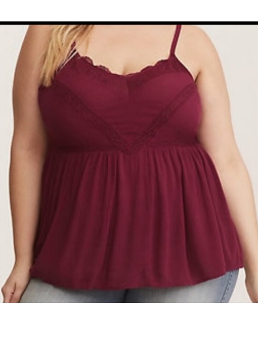 Torrid 1X Berry Purple Lace Inset Cami Top